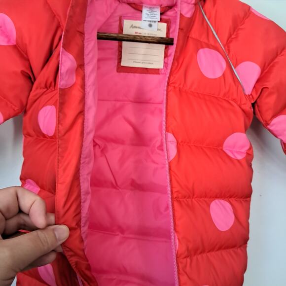 Hanna Andersson Red Pink Polka Dot Print Insulated Baby Snowsuit 18-24 Months - Picture 6 of 10